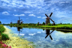 Dutch Windmills #1   (Kinderdijk, Netherlands) : windmills, kinderdijk, netherlands, canal, landscape. holland, dutch, ticheler