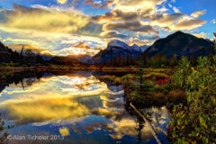 Vermilion Lakes at Sunrise   (Banff, Alberta) : lake, vermilion lakes, banff, rocky mountains, landscape, sunrise, ticheler