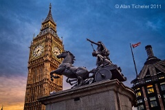 Boadicea and Her Daughters beneath Big Ben   (London, England) . . . © 2011 Alan Ticheler. All rights reserved.
