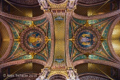 Golden Mosaic Ceiling at basilique Notre-Dame de Fourvière (Lyon, France) . . . © 2016 Alan Ticheler. All rights reserved.