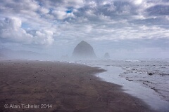 Haystack Rock in the Mist (Cannon Beach, Oregon) . . . © 2014 Alan Ticheler. All rights reserved.