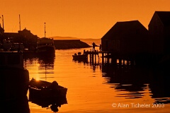 Fishing Boats at Sunset (Peggy's Cove, Nova Scotia) . . . © 2003 Alan Ticheler. All rights reserved.